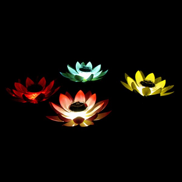 Solcelledrevet LED-blomsterlys Flydende springvandsdam poollampe Red 5c19 Red | Fyndiq