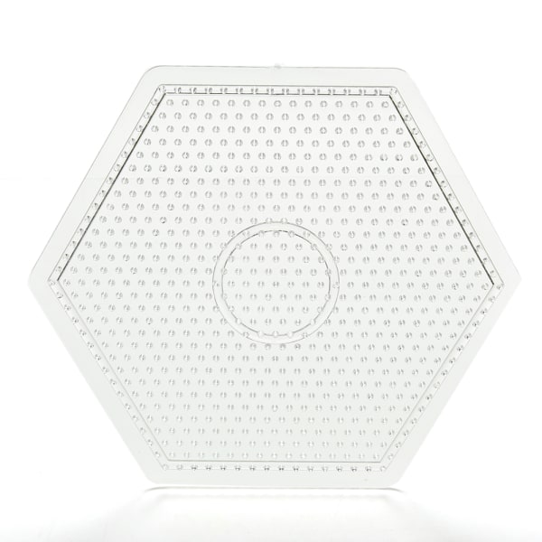 1 stk Firkantede runde sekskantede pindeplader gennemsigtige til 5 mm Hama B Hexagon
