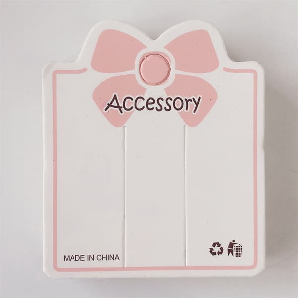 50 stk rosa sløyfe 2 hull display papir kort hårtilbehør one size