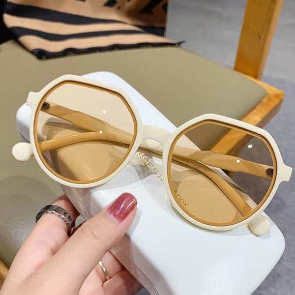 n Style Vintage Geometry Shape Frame Aurinkosuojalasit UV Protec Black