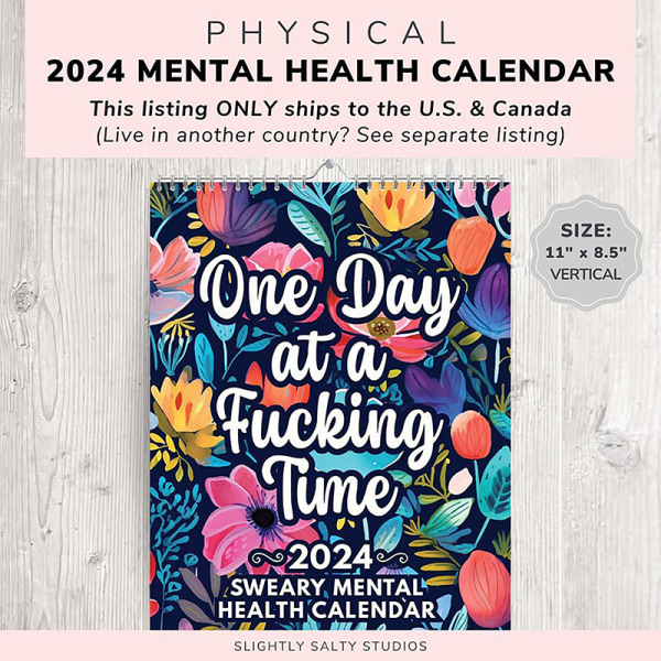 1PC Mental Health Desk Kalender Banne Ordplanlegger Morsom roman A