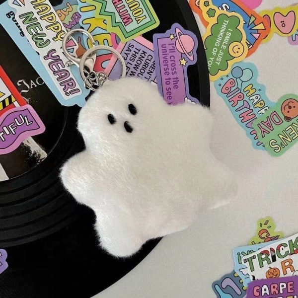 White Ghost Keychain Skolväska hängsmycke Doll e Plush Bag Hangin onesize