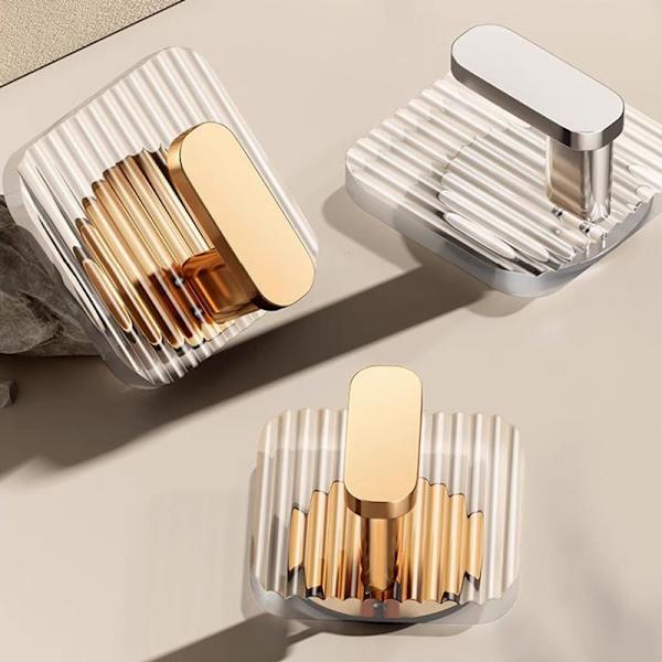 1/4ST självhäftande väggkrokar Akryl badrumskrokar för häng Gold 4pcs