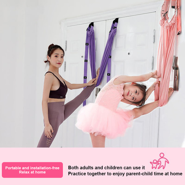 Säädettävä Aerial Yoga Strap Joustava Stretch Door Hanging Jooga pink