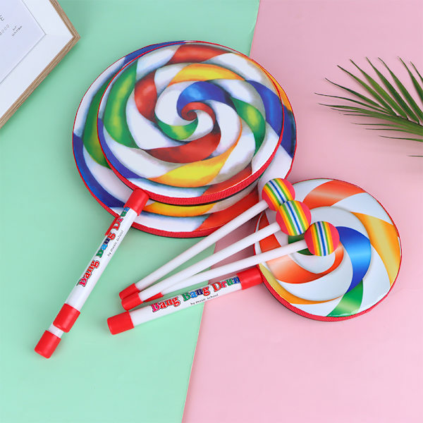 Lollipop Handtrumma Slagverksinstrument Spädbarnsmusikleksaker T A3