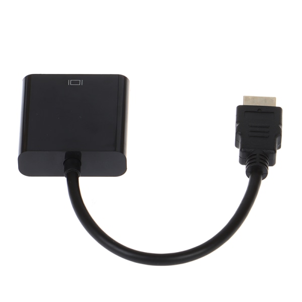Sort HDMI til VGA adapter kabel Projektor monitor HD konverter Onesize