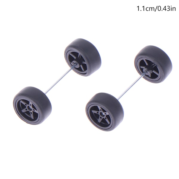 1 set DIY fordonsleksaker 1:64 bilhjul för gummidäck med whee C
