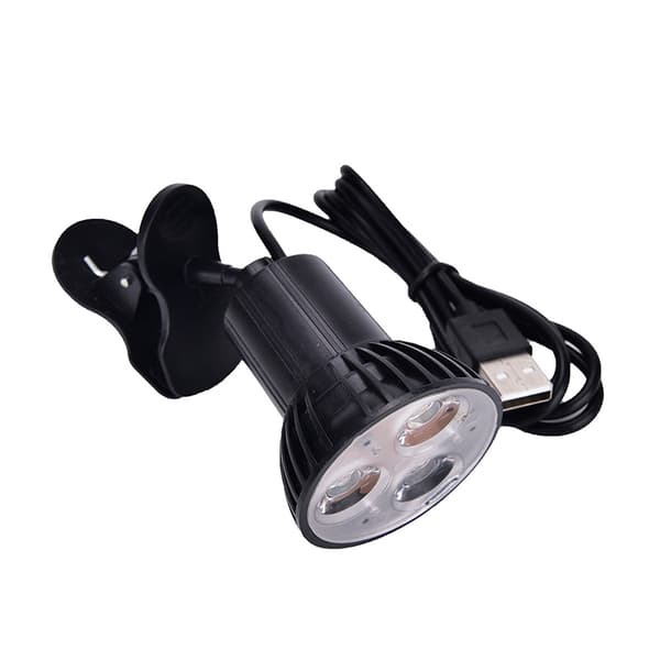 Flexibel Super Bright 3 LED Clip On Spot USB Light Lamp for Lap black