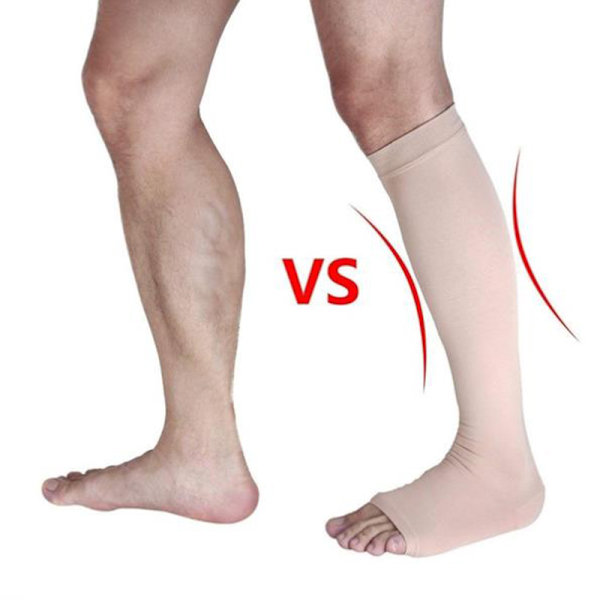 1 par underknæstøttestrømper Varicose Vein Circulation Co Black L/XL