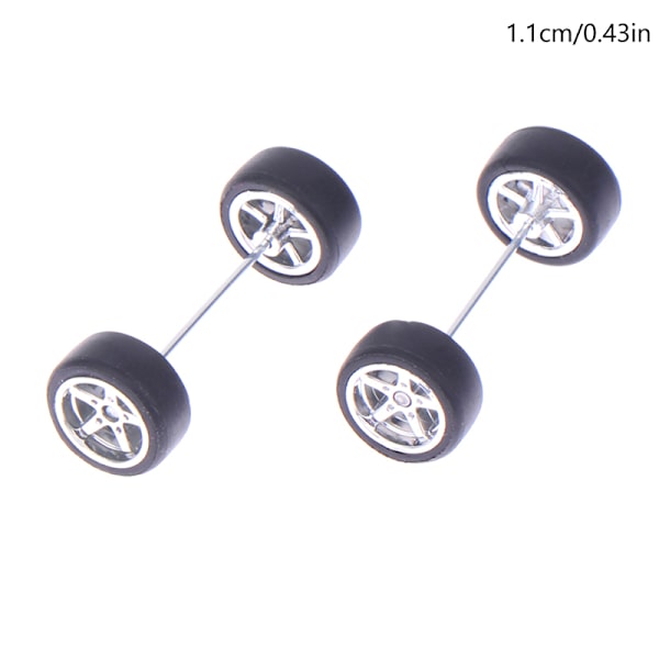 1 set DIY fordonsleksaker 1:64 bilhjul för gummidäck med whee A
