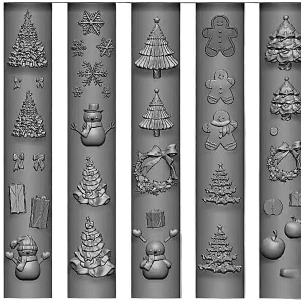 1 stk. Neglekunstformer Silikon Stencilc e Julemal D one size