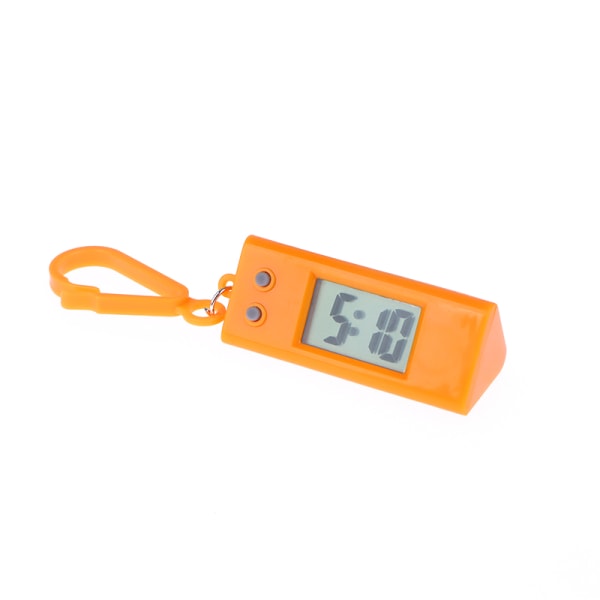 Mini elektronisk triangelklocka Unisex studentklocka watch nyckel Orange