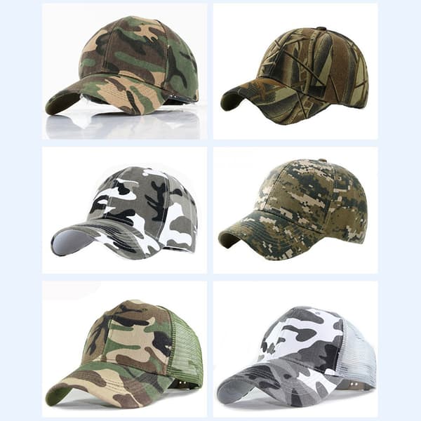 Baseballkepsar för män Army Tactical Camouflage Cap Jungle Hunting S White