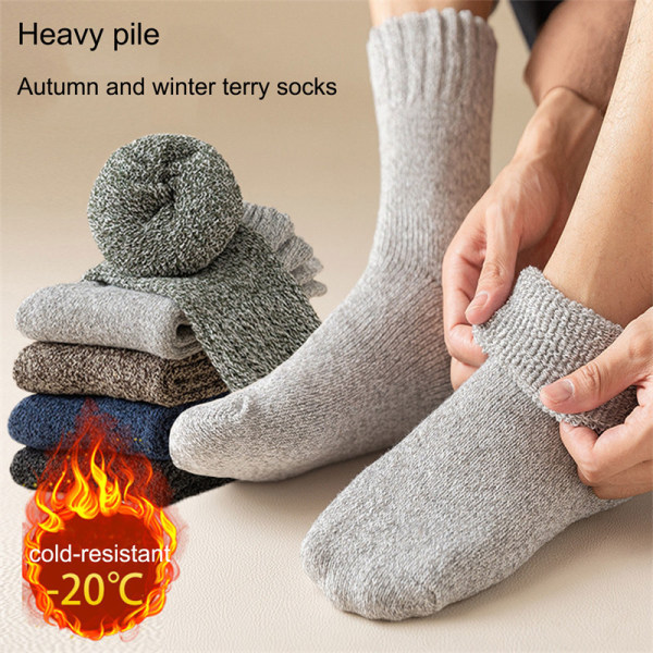 Miesten erittäin paksut kiinteät sukat raidalliset villasukat kylmää lunta vastaan A