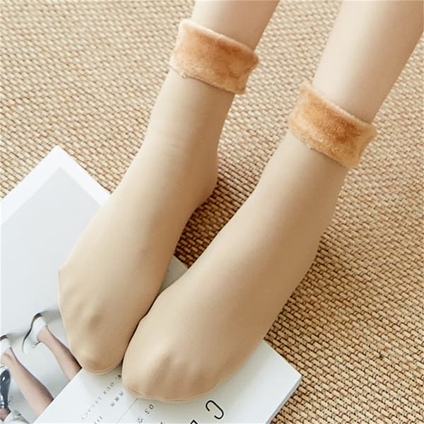 Winter Warm Thicken Thermal Socks Sømløs Sock Plus Velvet Flo Black