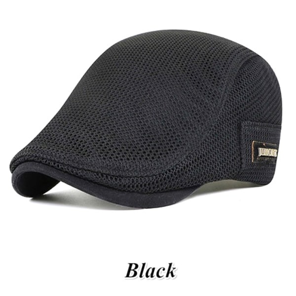 Cabbie Flat Cap Pustende Mesh Newsboy Beret Ivy Cap Black