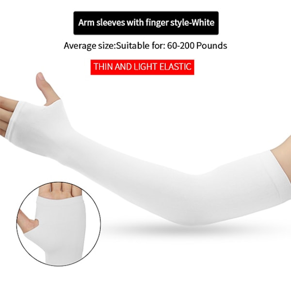 Käsivarsi Hihat Ice Fabric Hengittävä Quick Dry Running Sportswear White