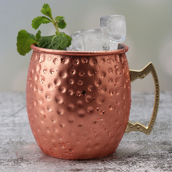 530ml Moscow Mule Kobberkrus Metallkrus kopp Skinke i rustfritt stål A2