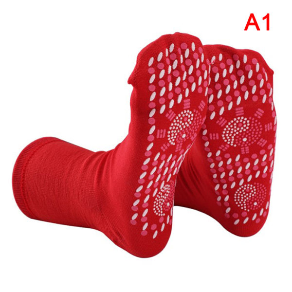 Selvoppvarmende magnetsokker for kvinner Menn Selvoppvarmede sokker Tou Red
