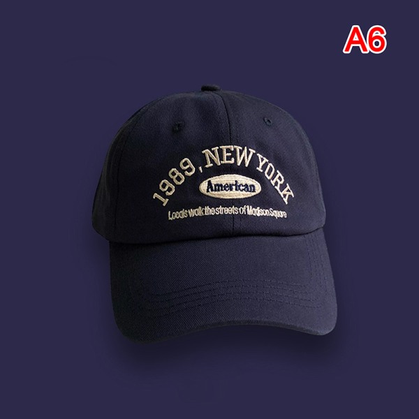 Retro mænds og kvinders baseball kasketter Street Lettered broderi Navy