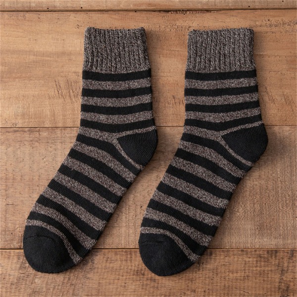 Miesten erittäin paksut kiinteät sukat raidalliset villasukat kylmää lunta vastaan A