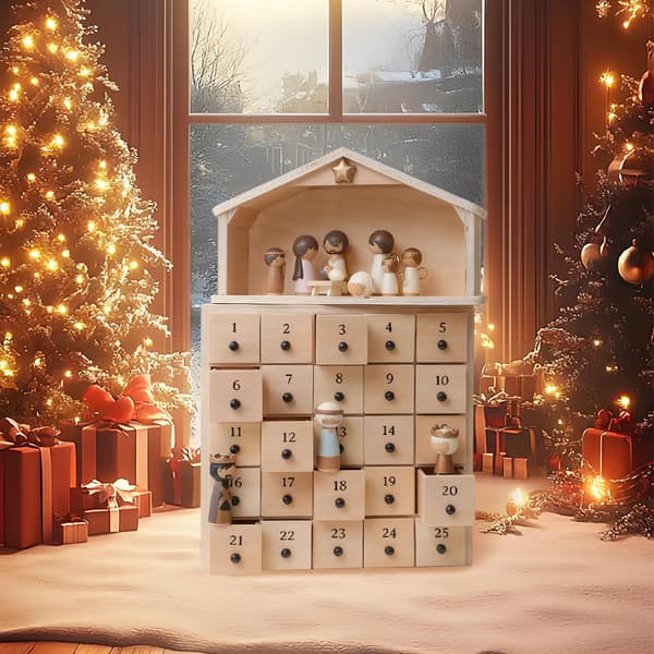 Redderen – Adventskalender med fødselstema Beige