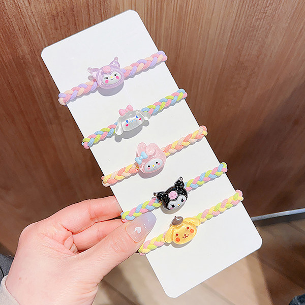 Tecknad Cinnamoroll Kuromi hårrep och färgglada hårband flickor A1