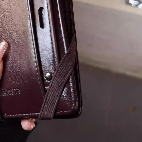 Ny Retro Läder Kortfodral Passfodral Plånbok Resa Black