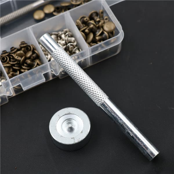 120st/ set Läderhantverksreparation Dubbla cap Metallrör