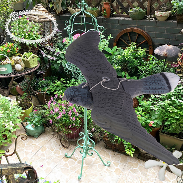 Realistisk Flying Bird Hawk Pigeon Lokkedyr Skadedyrsbekæmpelse Garden Sca