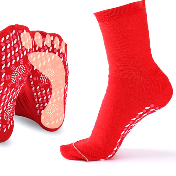 Selvopvarmende magnetstrømper til kvinder Mænd Selvopvarmede sokker Tou White