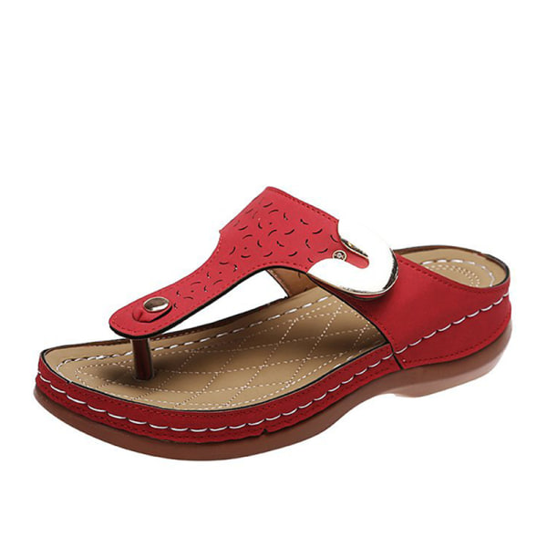 Dam Sandaler Mjuk Botten Kilar Skor Dam Sommar Sandaler Med Red 40