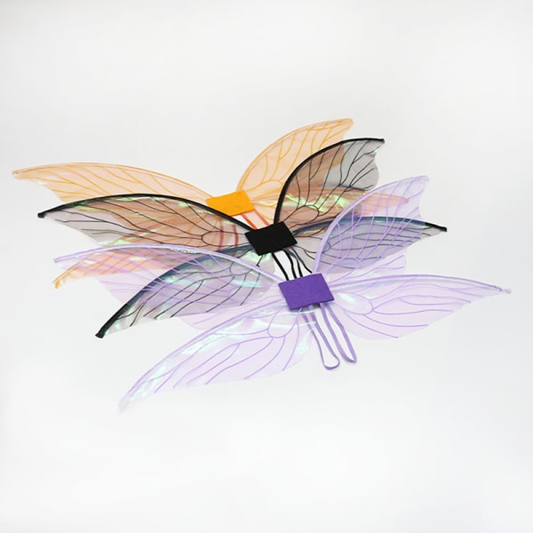 Butterfly Fairy Wings Dress Up Angel Wings Pige Fødselsdag Elf Wi Black