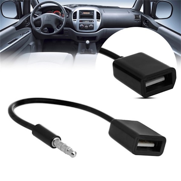 3,5 mm uros AUX o pistoke USB 2.0 naarasmuunninkaapeliin 3.5mm