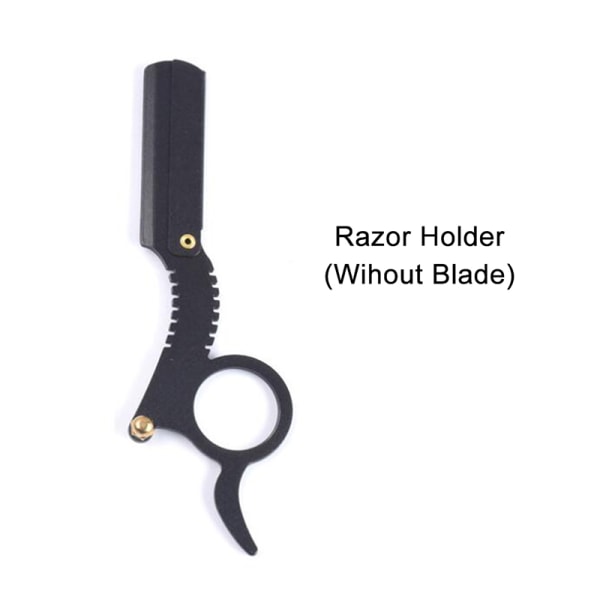 Straight Edge Barber Razor Skjegg Barbering Tommel Rustfritt stål Black