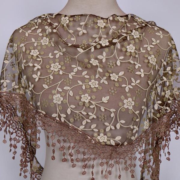 1 Stk Kvinner Mote Triangle Wrap Lady Sjal Blomst Blonderskjerf Sh Coffee