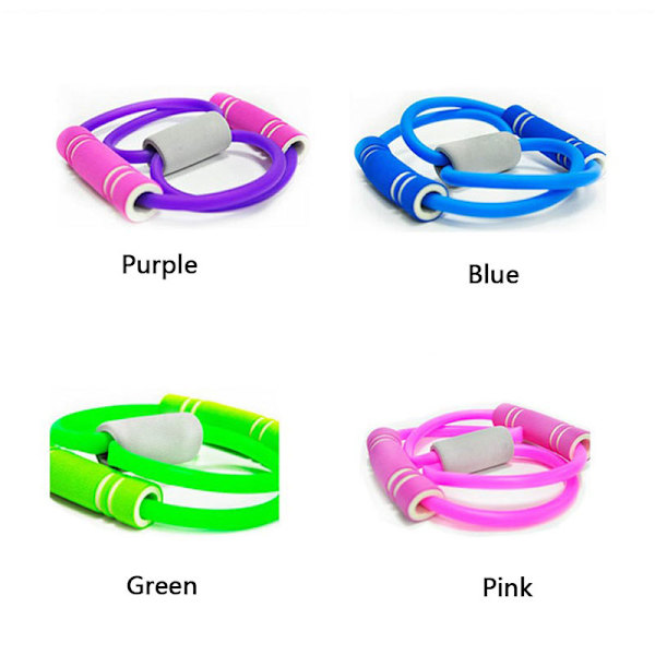 Yoga Gum Fitness Resistance 8 Word Chest Expander Rope Workout Light blue
