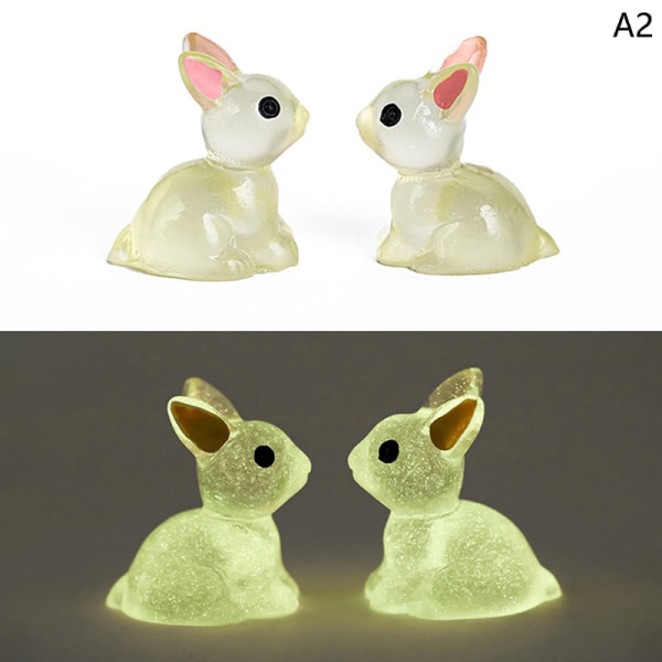 5 stk Mini Lysende Micro Ornaments Miniatyr Dyr Pottet Des A5