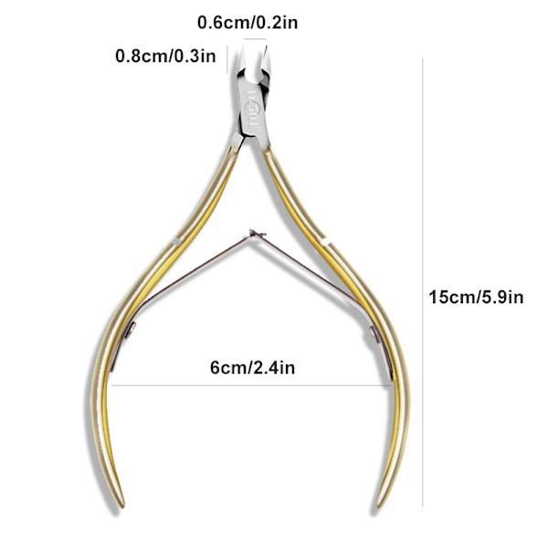 Professionell fingernagel tånagel icle Nipper Trimming Rostfri Gold