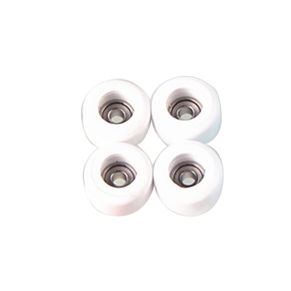 4 stk/sett PU+metalluretan CNC-lagerhjul for trefinger White