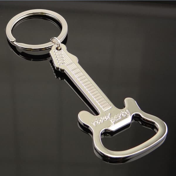 1 X Gitarr Flasköppnare Ring Nyckelring Kedja Metal Bar Vinöl