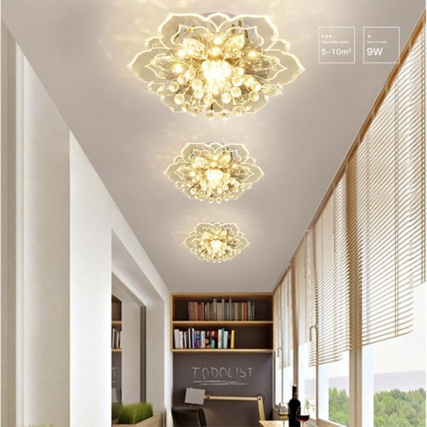 20cm 9W Modern Crystal LED Taklampa Hallway Pendan White 20*8CM