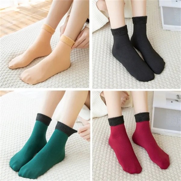 Winter Warm Thicken Thermal Socks Seamless Sock Plus Velvet Flo Nude