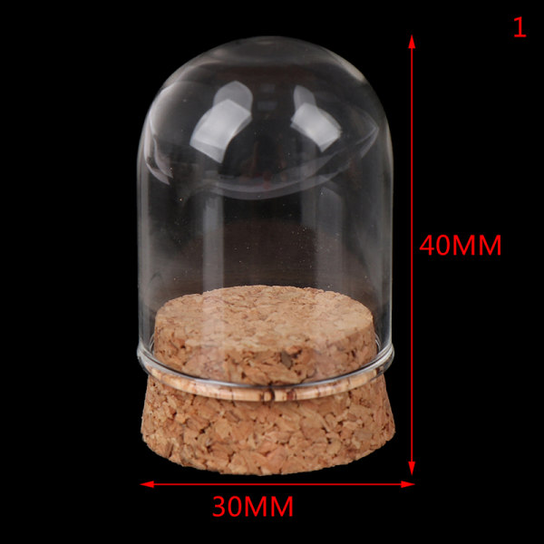 1/6 docka glaskupol display trä kork klockburk med trä bas 1(30*50mm)