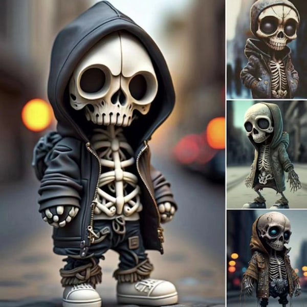 Seje skelet figurer Halloween skelet dukke harpiks ornament D