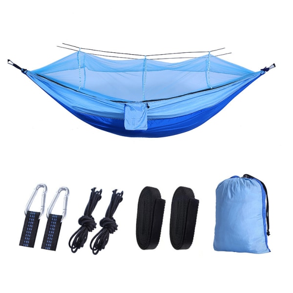 Bærbar utendørs campingtelthengekøye med fallskjermhengende S sapphire blue