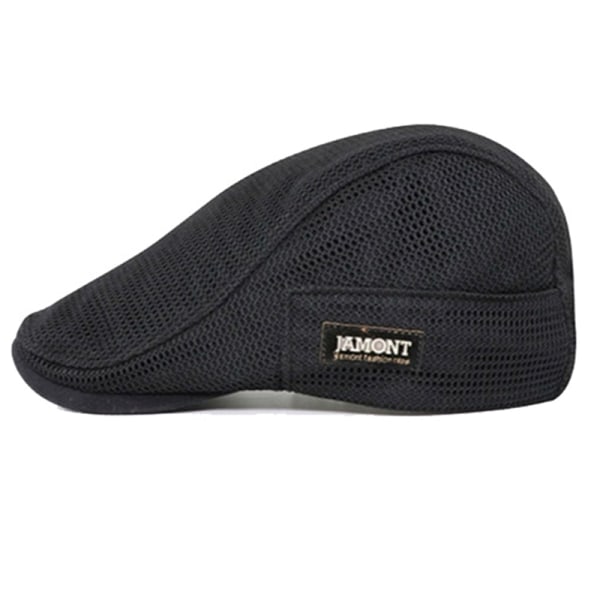 Cabbie Flat Cap åndbar Mesh Newsboy Baret Ivy Cap Black