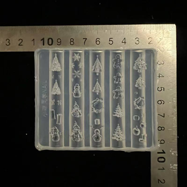 1 stk. Neglekunstforme Silikone Stencilc e Jule Skabelon D one size