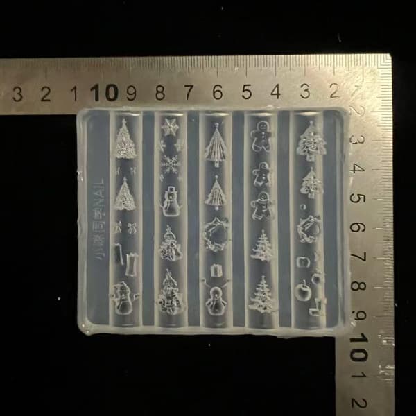 1 stk. Neglekunstformer Silikon Stencilc e Julemal D one size