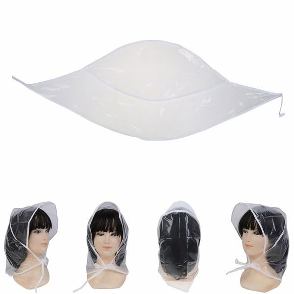 1 stk. Beskytt frisyre regnhatt i plastikkhette for kvinner og La One Size
